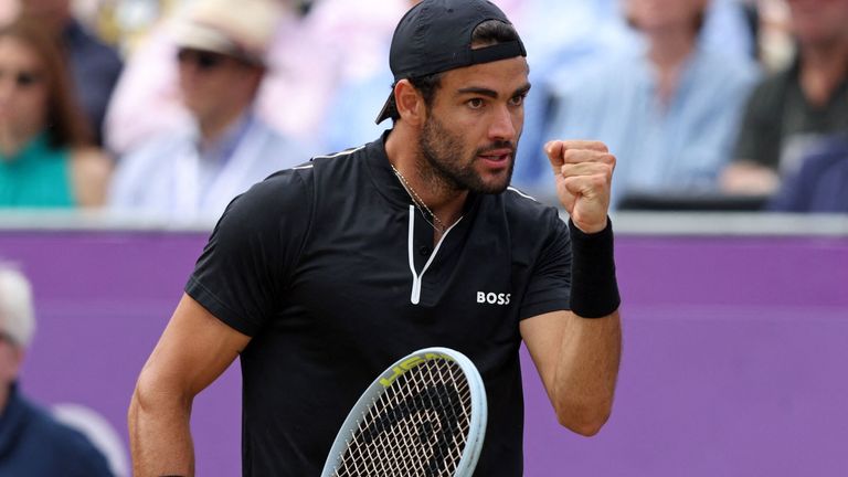 Matteo Berrettini defends Queen's crown by beating Filip Krajinovic in straight sets