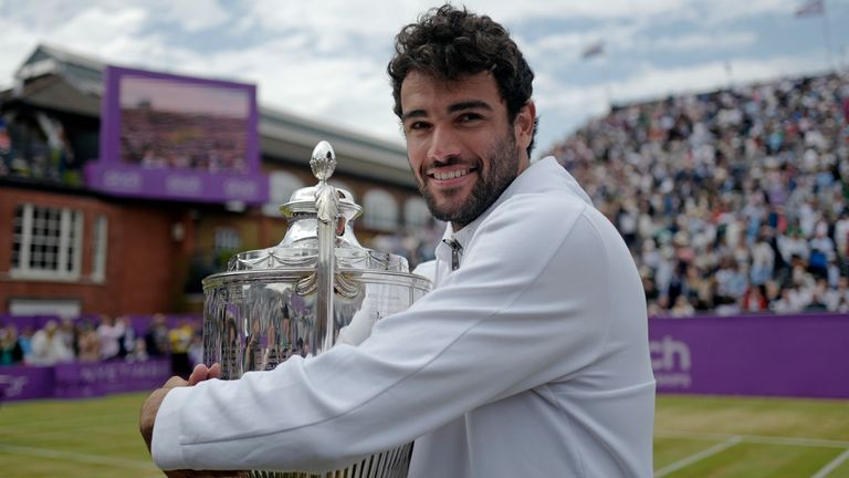 Matteo Berrettini successfully defended his Queen's Club crown on Sunday