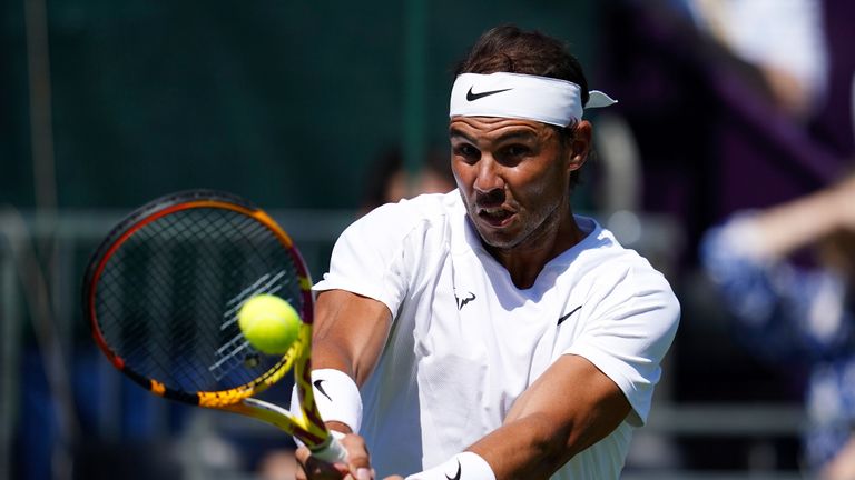 tennis Highlights of Rafael Nadal's win over Stan Warinka in the Spaniard's first grass match of the year at the Hurlingham Club.