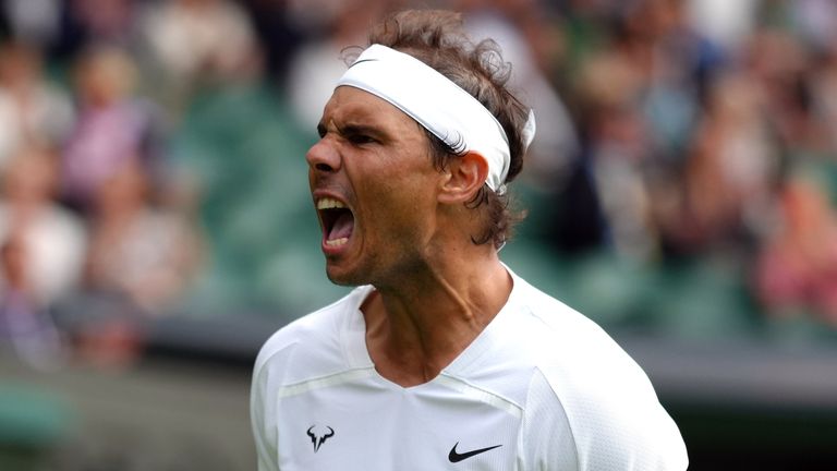 Rafael Nadal spent just over three hours on Centre Court with a rain delay in the middle to shut the roof