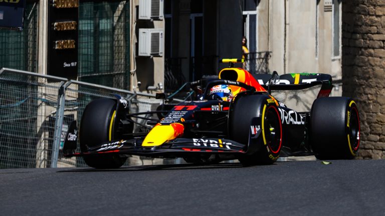 Sergio Perez continued his strong form in the opening practice session in Baku