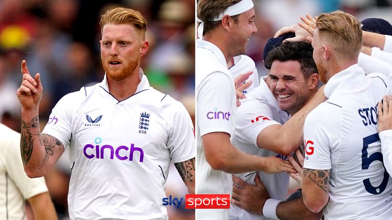 England took two wickets in two balls against New Zealand on Day one of the second Test., with Ben Stokes and then James Anderson striking