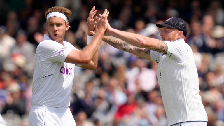 Stuart Broad produced a magical spell as England claimed three wickets in three balls on day three