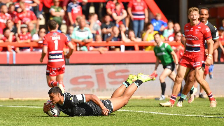 William Pryce was another of Huddersfield's try scorers on the day