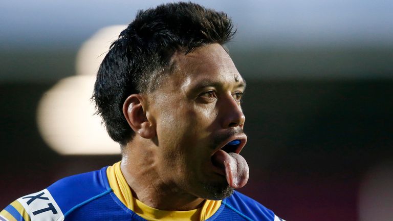 Leeds Rhinos' Zane Tetvano was red carded for a shockingly wild and high tackle on Hurrell