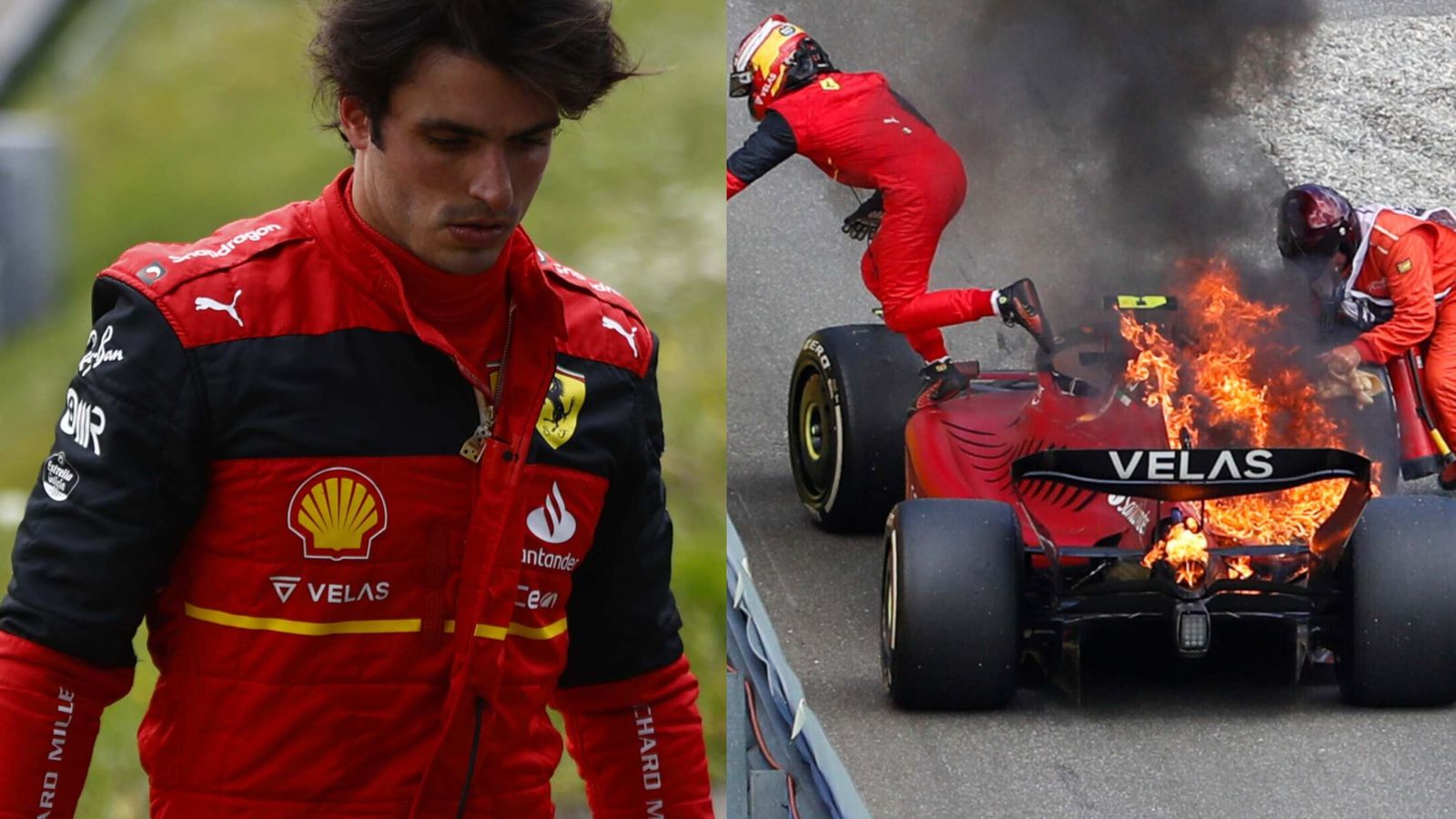 Austrian GP: Carlos Sainz had no warning of ‘heartbreaking’ Ferrari engine fire and says DNF ‘difficult to take’