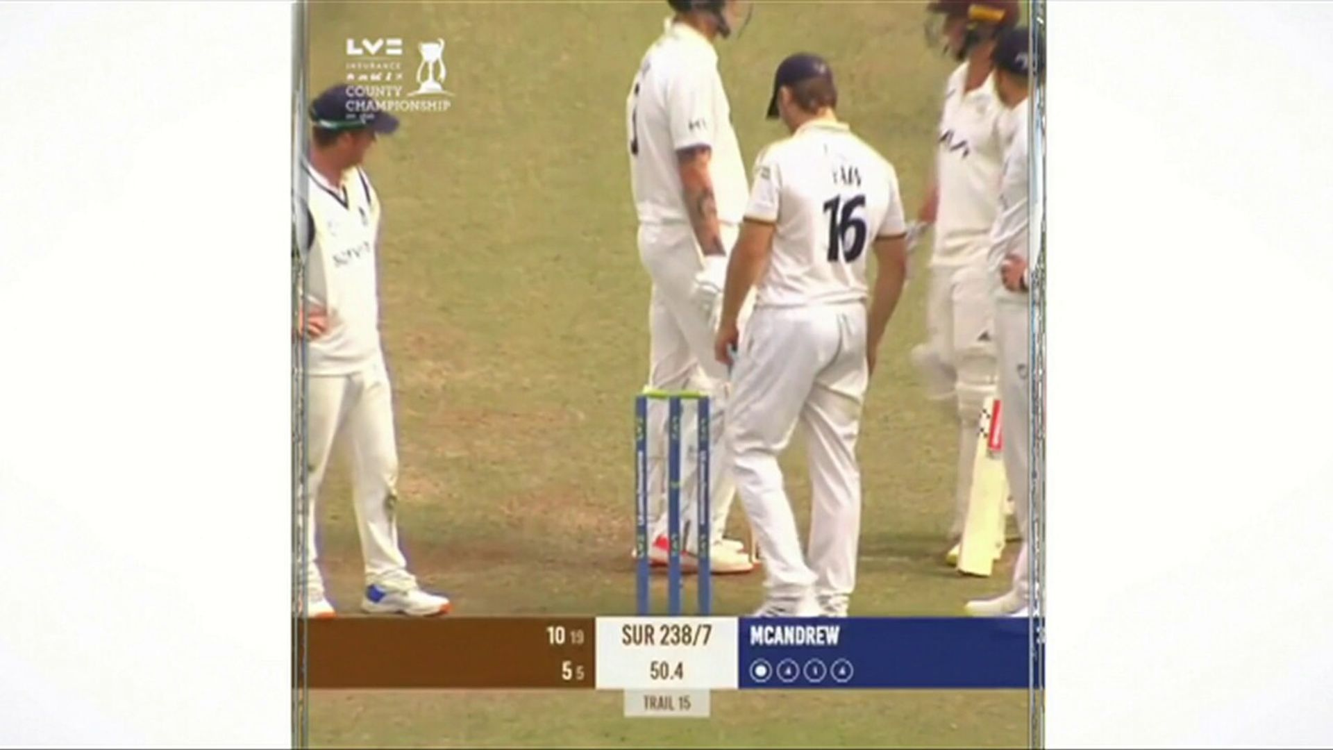 Howzat not out?! Batter clean bowled but bail somehow stays on!