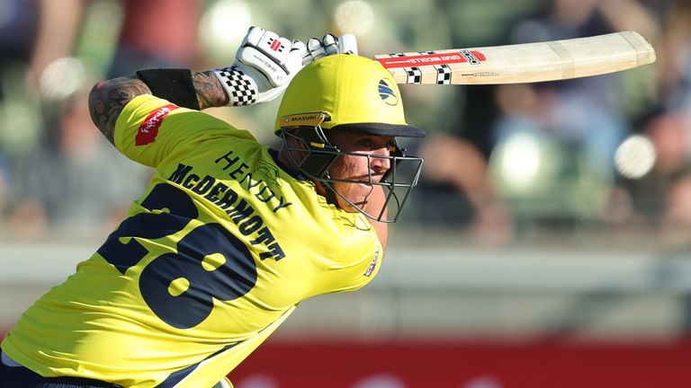 Ben McDermott hit six fours and four sixes in Hampshire Hawks' win over Birmingham Bears