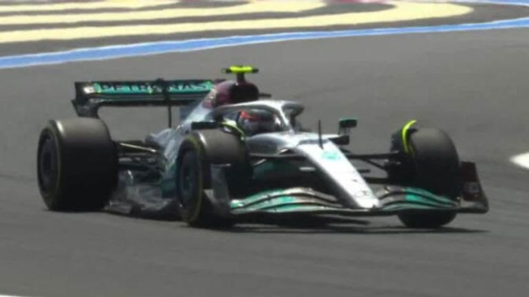 Mercedes reserve driver Nyck de Vries joins the track, as he replaces Lewis Hamilton for first practice ahead of the French GP