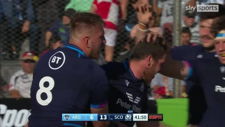 Scotland came out firing in the second half firing as Mark Bennett extended their lead over Argentina with this superb try