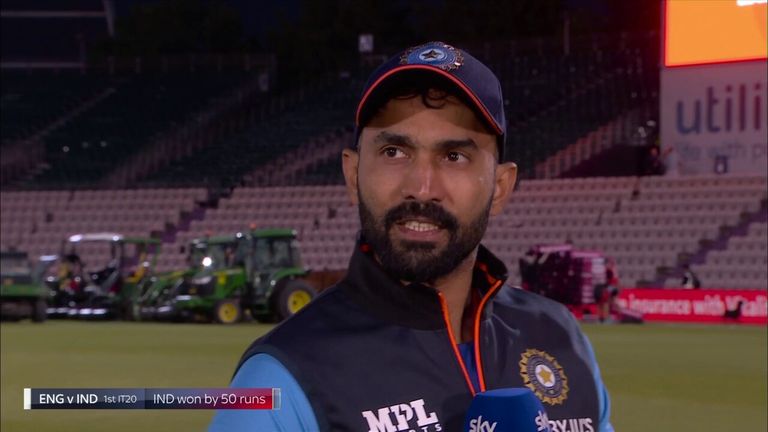 India wicket-keeper Dinesh Karthik speaks to Sky Sports after his side's win over England in Southampton.