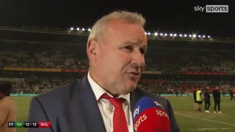 Wales head coach Wayne Pivac reacts to his team's victory and looks ahead at what's to come