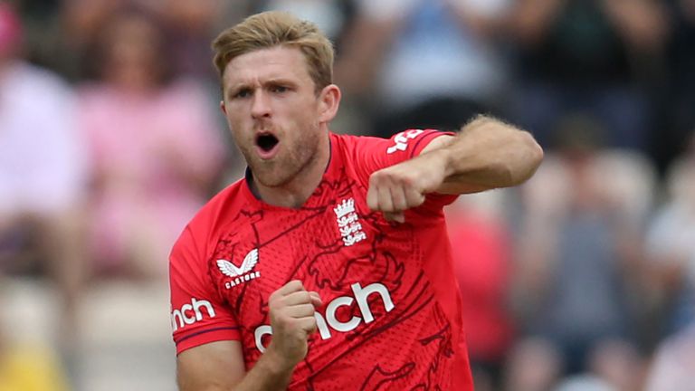 David Willey is in England's 15-man squad for the T20 World Cup in Australia in October and November