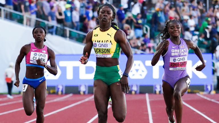 Jamaica's Shericka Jackson won the gold medal.  (Photo: Martin Rickett / PA Wire / PA Images)