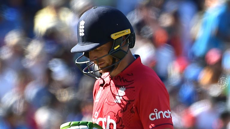 England captain Jos Buttler was dismissed for four as England were bowled out for 121