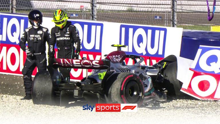 Lewis Hamilton is out of qualifying after crashing into the barriers during Q3 at the Austrian Grand Prix