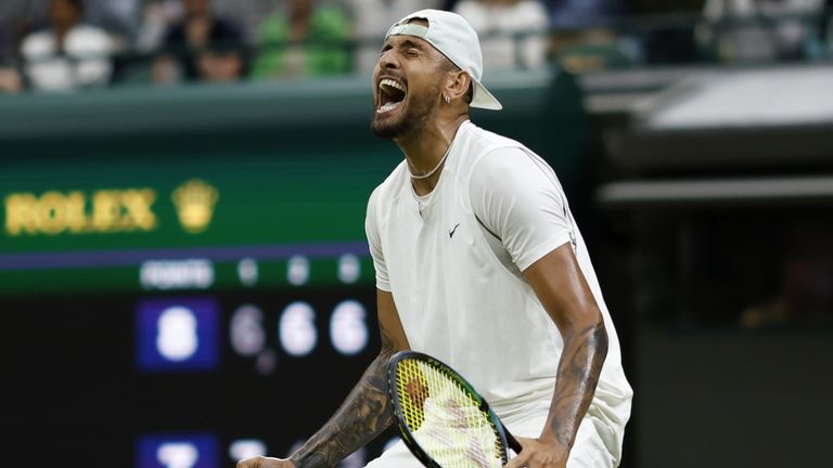 Nick Kyrgios won a wild and wonderful Wimbledon third-round slugfest against Stefanos Tsitsipas