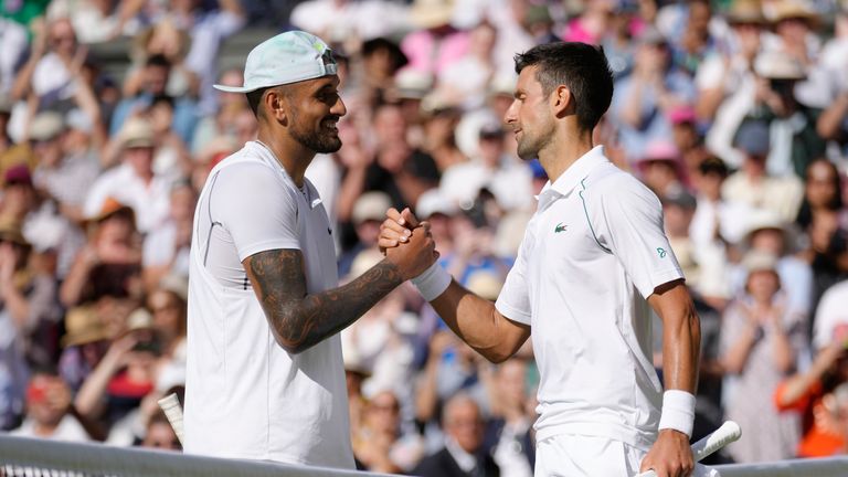 Djokovic denied Nick Kyrgios a first Wimbledon title, triumphing in four sets