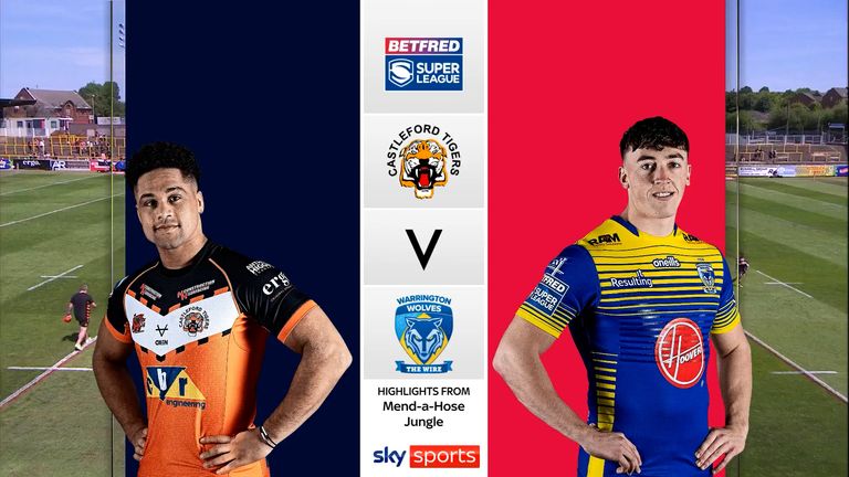 The best of the action from the Betfred Super League match between Castleford Tigers and Warrington Wolves.
