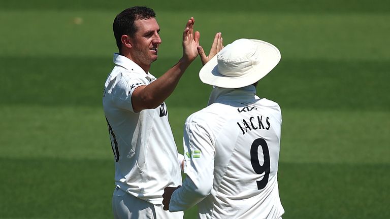 Will Surrey's Jacks and Dan Worrall celebrate against Essex