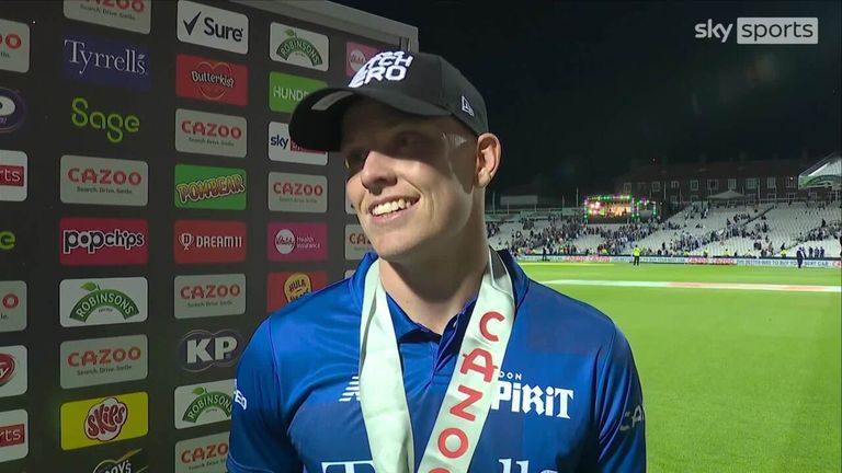 London Spirit's Nathan Ellis couldn't hide his smile after helping his team overcome the Oval Invincibles in his first Hundred game