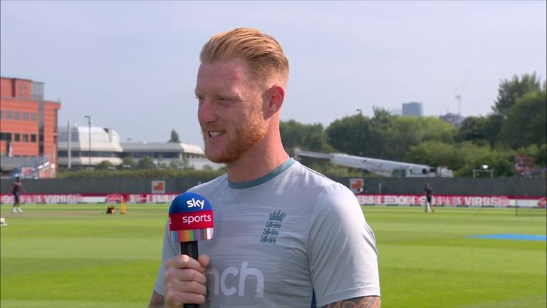 England Captain Ben Stokes talks to Sky Sports' Nick Knight about his 12th Test century on day two in Manchester