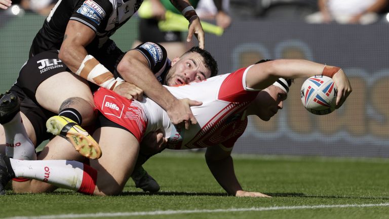 Ben Davies was among the players to score two tries for St Helens