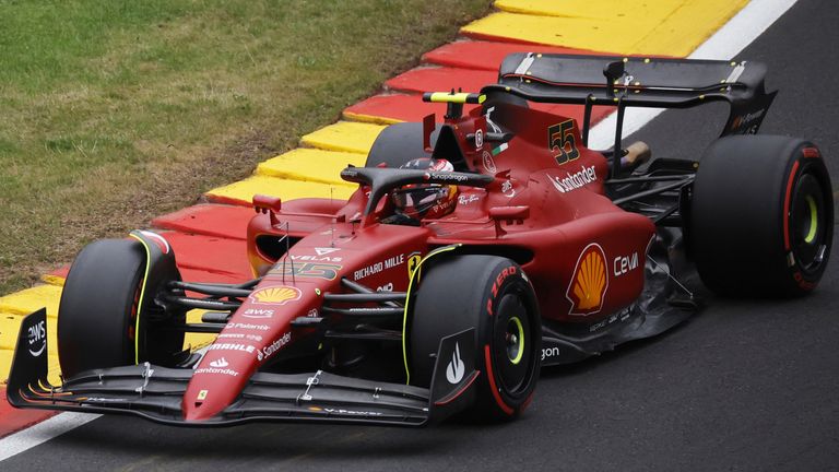 Carlos Sainz will start on pole at the Belgian GP