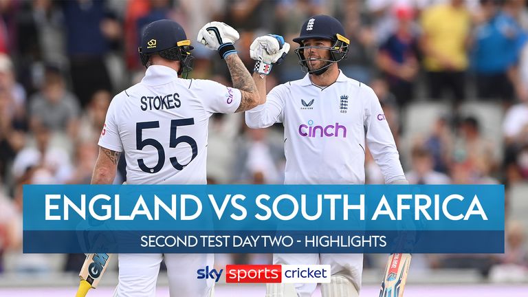 Highlights of day two of the second test between England and South Africa at Emirates Old Trafford