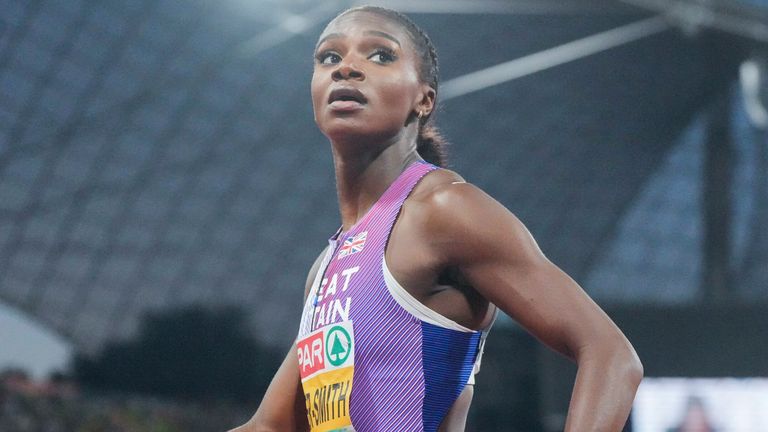 Dina Asher-Smith in action at the European Championships in Munich