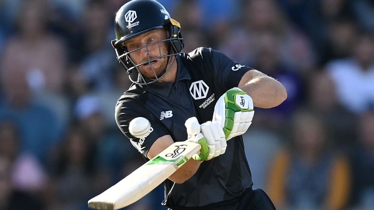 Jos Buttler hit five fours and one six in his score of 59 from 41 balls at Emirates Old Trafford
