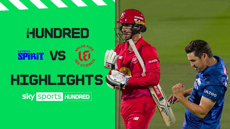 Highlights of The Hundred match between London Spirit and Welsh Fire.