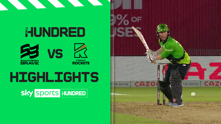 Watch highlights of the Hundred clash between Southern Brave and Trent Rockets from The Ageas Bowl