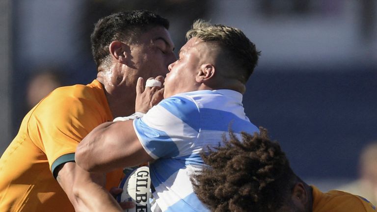 Argentina prop Thomas Gallo ran in two tries in the romp