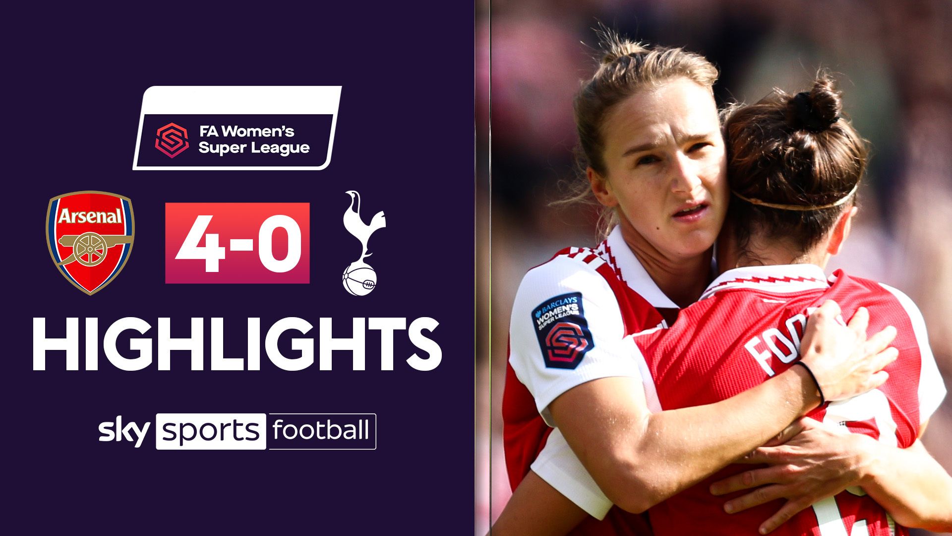 WSL: Arsenal 4-0 Tottenham