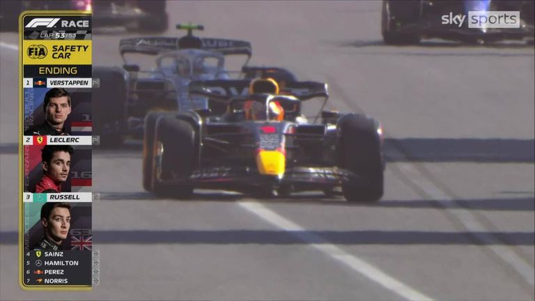 Red Bull's Max Verstappen wins the Italian Grand Prix, the race ending behind the safety car.