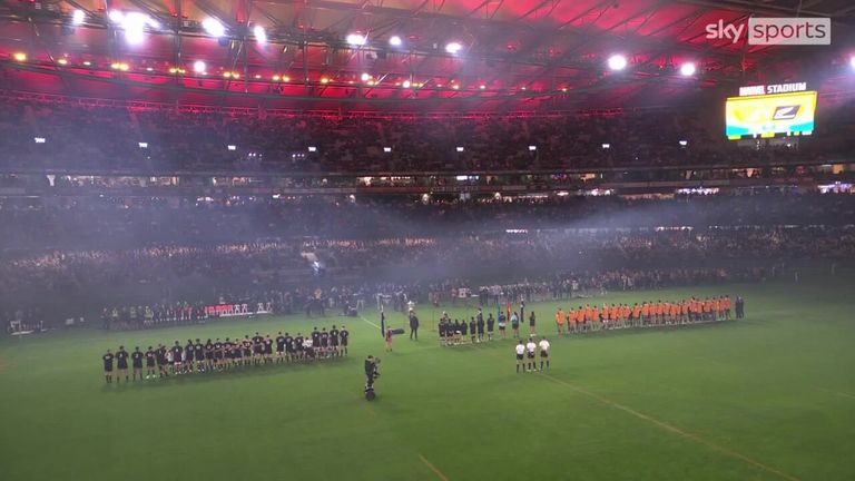 Australia and New Zealand paid their respects to The Queen with a period of silence before their Bledisloe Cup clash.