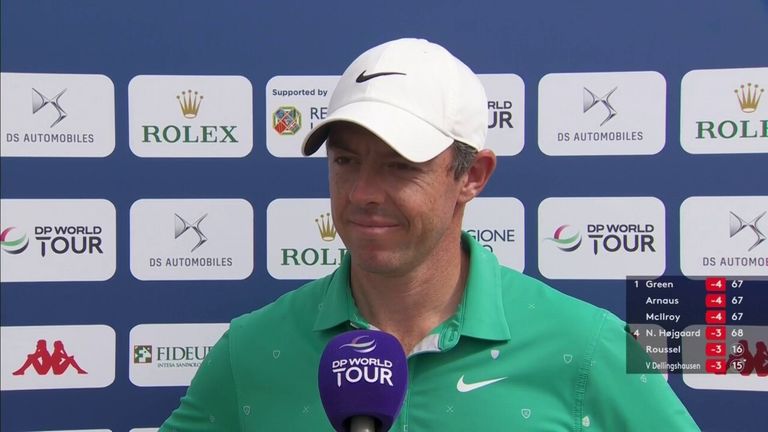 Rory McIlroy dice che la sua aquila sulla terza buca ha iniziato il suo round di apertura agli Open d'Italia.