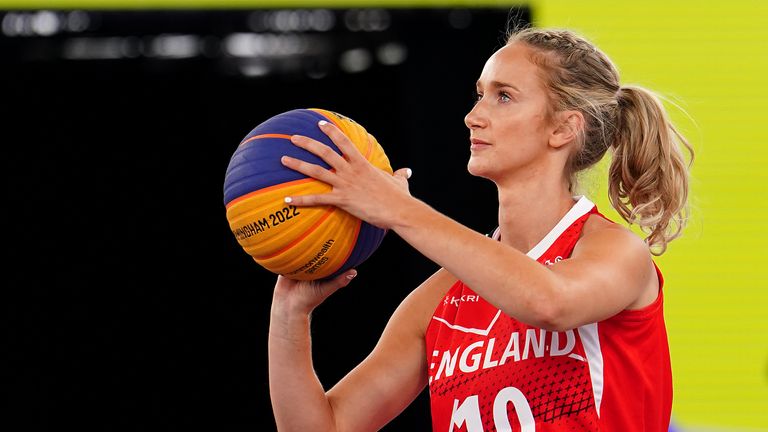 Conroy in action for England at the 2022 Commonwealth Games
