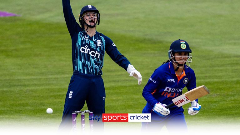 Sophie Ecclestone gives England the breakthrough they needed as she dismissed Smriti Mandhana for 40