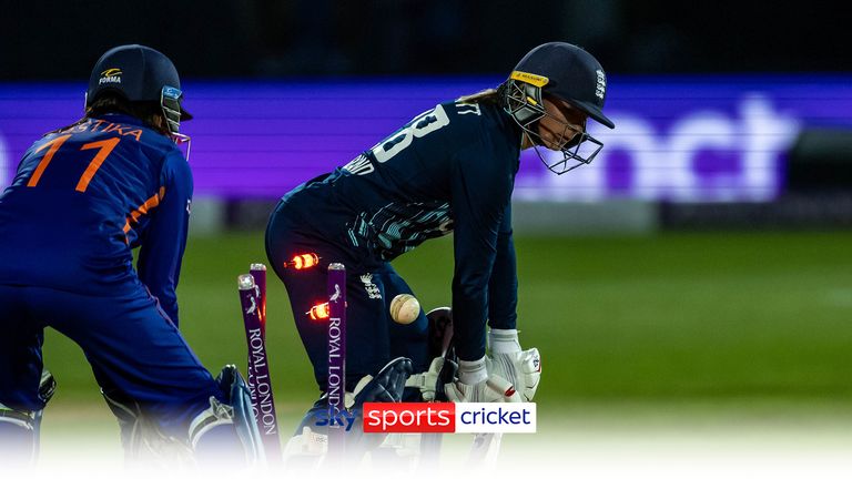 India dismiss two of England's key players as Danni Wyatt and Amy Jones fall in consecutive overs