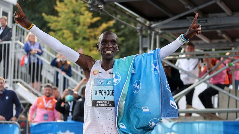 Kipchoge celebrates another world record