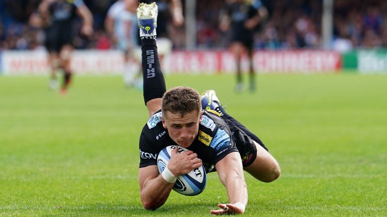 Harvey Skinner scores Exeter's fourth try