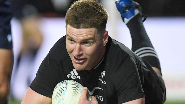Jordie Barrett was among the try scorers for New Zealand in their dominant victory