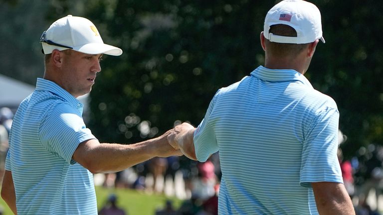 Justin Thomas and Jordan Spieth won their match for Team USA in the Thursday foursomes 