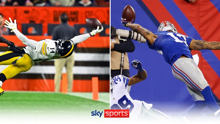 Pittsburgh Steelers' George Pickens created a potential nominee of the year with this awesome one-handed grab.  But is it any better than Odell Beckham's game against the Dallas Cowboys in 2014?