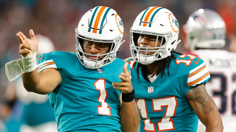Tua Tagovailoa and the Miami Dolphins will host the New England Patriots live on Sky Sports on the first NFL Sunday of the season.