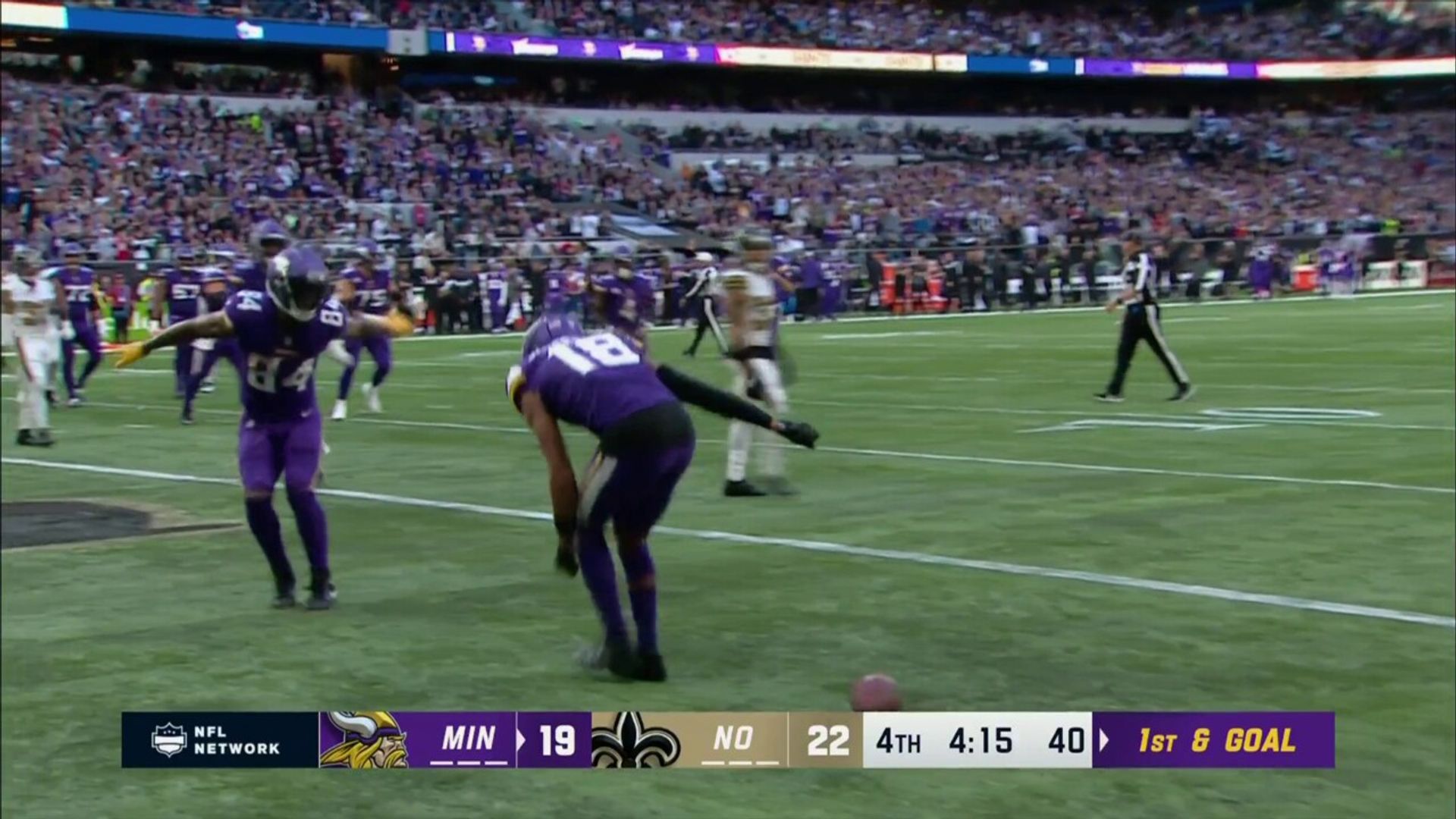 Jefferson does the Griddy after TD recovers Vikings lead