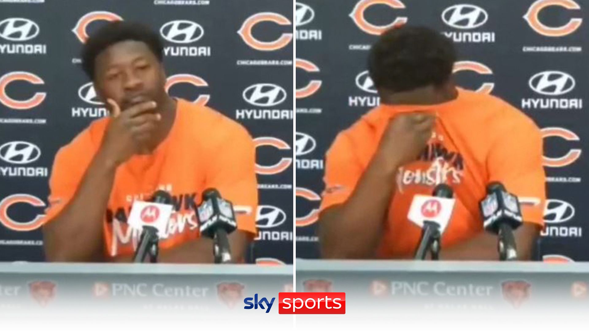 Bears' Smith fights back tears after teammate is traded | 'It sucks'