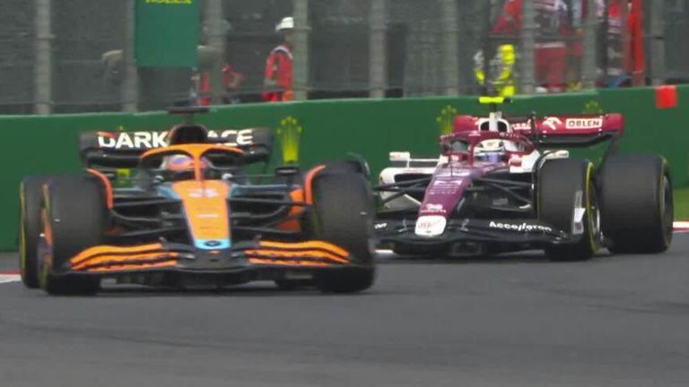 Daniel Ricciardo finally completed the overtake on Alfa Romeo's Zhou Guanyu, while Lance Stroll and Pierre Gasly hit each other on the same straight.